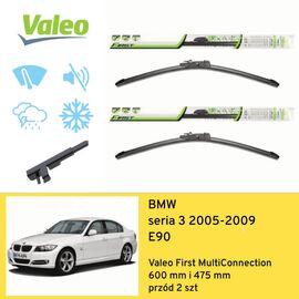 Wycieraczki przód do BMW seria 3 E90 (2005-2009) Valeo First MultiConnection 