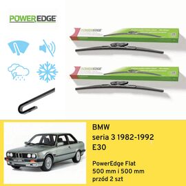 Wycieraczki przód do BMW seria 3 E30 (1982-1992) PowerEdge Flat 