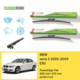Wycieraczki przód do BMW seria 3 E90 (2005-2009) PowerEdge Flat 