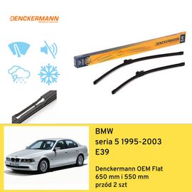 Wycieraczki przód do BMW seria 5 E39 (1995-2003) Denckermann OEM Flat 