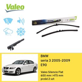 Wycieraczki przód do BMW seria 3 E90 (2005-2009) Valeo Silencio Flat 