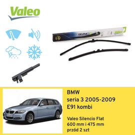Wycieraczki przód do BMW seria 3 E91 kombi (2005-2009) Valeo Silencio Flat 