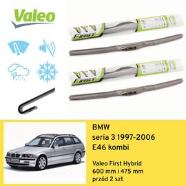 Wycieraczki przód do BMW seria 3 E46 kombi (1997-2006) Valeo First Hybrid 