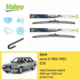 Wycieraczki przód do BMW seria 3 E30 (1982-1992) Valeo Silencio Hybrid 