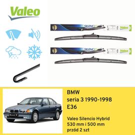 Wycieraczki przód do BMW seria 3 E36 (1990-1998) Valeo Silencio Hybrid 