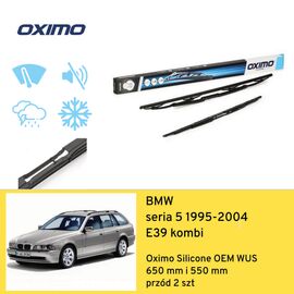 Wycieraczki przód do BMW seria 5 E39 kombi (1995-2004) Oximo Silicone OEM WUS 