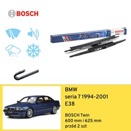 Wycieraczki przód do BMW seria 7 E38 (1994-2001) BOSCH Twin 