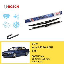 Wycieraczki przód do BMW seria 7 E38 (1994-2001) BOSCH Twin 