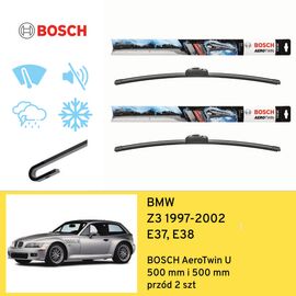 Wycieraczki przód do BMW Z3 E37, E38 (1997-2002) BOSCH AeroTwin U 