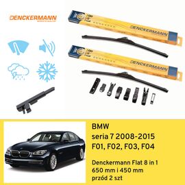 Wycieraczki przód do BMW seria 7 F01, F02, F03, F04 (2008-2015) Denckermann Flat 8 in 1 