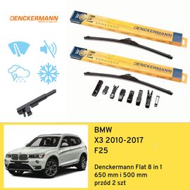 Wycieraczki przód do BMW X3 F25 (2010-2017) Denckermann Flat 8 in 1 