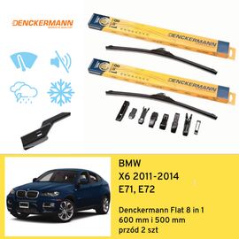 Wycieraczki przód do BMW X6 E71, E72 (2011-2014) Denckermann Flat 8 in 1 