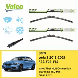 Wycieraczki przód do BMW seria 2 F22, F23, F87 (2013-2021) Valeo First MultiConnection 