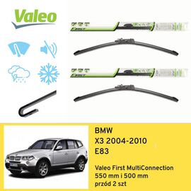 Wycieraczki przód do BMW X3 E83 (2004-2010) Valeo First MultiConnection 