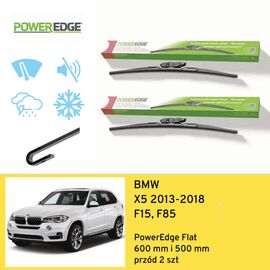 Wycieraczki przód do BMW X5 F15, F85 (2013-2018) PowerEdge Flat 