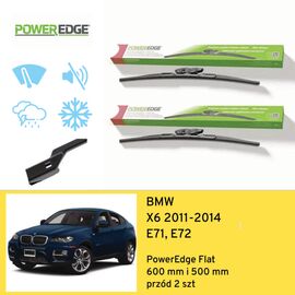 Wycieraczki przód do BMW X6 E71, E72 (2011-2014) PowerEdge Flat 