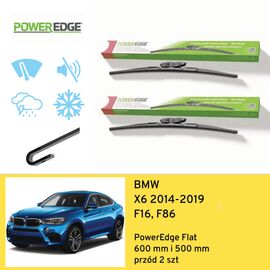 Wycieraczki przód do BMW X6 F16, F86 (2014-2019) PowerEdge Flat 