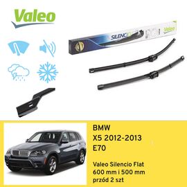 Wycieraczki przód do BMW X5 E70 (2012-2013) Valeo Silencio Flat 