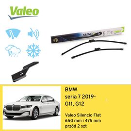 Wycieraczki przód do BMW seria 7 G11, G12 (2019-) Valeo Silencio Flat 