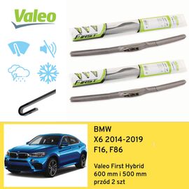 Wycieraczki przód do BMW X6 F16, F86 (2014-2019) Valeo First Hybrid 