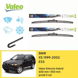 Wycieraczki przód do BMW X5 E53 (1999-2002) Valeo Silencio Hybrid 