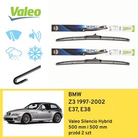 Wycieraczki przód do BMW Z3 E37, E38 (1997-2002) Valeo Silencio Hybrid 