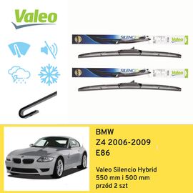 Wycieraczki przód do BMW Z4 E86 (2006-2009) Valeo Silencio Hybrid 