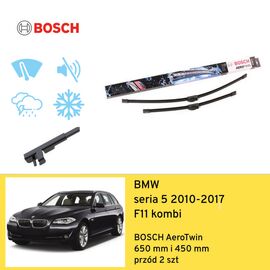 Wycieraczki przód do BMW seria 5 F11 kombi (2010-2017) BOSCH AeroTwin 
