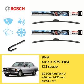 Wycieraczki przód do BMW seria 3 E21 coupe (1975-1984) BOSCH AeroTwin U 