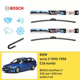 Wycieraczki przód do BMW seria 3 E36 kombi (1990-1998) BOSCH AeroTwin U 