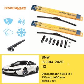 Wycieraczki przód do BMW i8 I12 (2014-2020) Denckermann Flat 8 in 1 