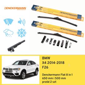 Wycieraczki przód do BMW X4 F26 (2014-2018) Denckermann Flat 8 in 1 