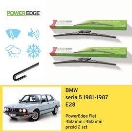 Wycieraczki przód do BMW seria 5 E28 (1981-1987) PowerEdge Flat 