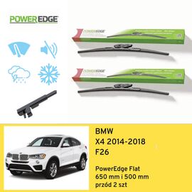 Wycieraczki przód do BMW X4 F26 (2014-2018) PowerEdge Flat 