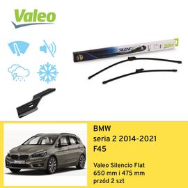 Wycieraczki przód do BMW seria 2 F45 (2014-2021) Valeo Silencio Flat 