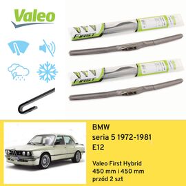 Wycieraczki przód do BMW seria 5 E12 (1972-1981) Valeo First Hybrid 