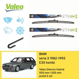 Wycieraczki przód do BMW seria 3 E30 kombi (1982-1992) Valeo Silencio Hybrid 