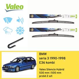 Wycieraczki przód do BMW seria 3 E36 kombi (1990-1998) Valeo Silencio Hybrid 