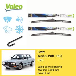 Wycieraczki przód do BMW seria 5 E28 (1981-1987) Valeo Silencio Hybrid 