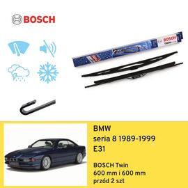 Wycieraczki przód do BMW seria 8 E31 (1989-1999) BOSCH Twin 