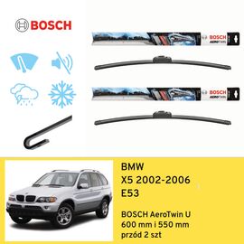 Wycieraczki przód do BMW X5 E53 (2002-2006) BOSCH AeroTwin U 