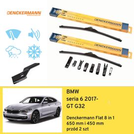 Wycieraczki przód do BMW seria 6 GT G32 (2017-) Denckermann Flat 8 in 1 