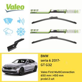 Wycieraczki przód do BMW seria 6 GT G32 (2017-) Valeo First MultiConnection 