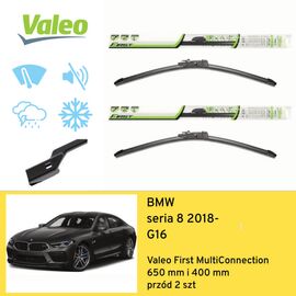 Wycieraczki przód do BMW seria 8 G16 (2018-) Valeo First MultiConnection 