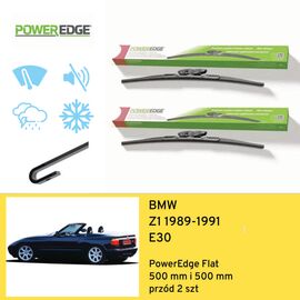 Wycieraczki przód do BMW Z1 E30 (1989-1991) PowerEdge Flat 