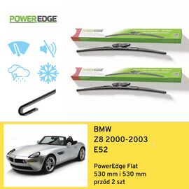 Wycieraczki przód do BMW Z8 E52 (2000-2003) PowerEdge Flat 