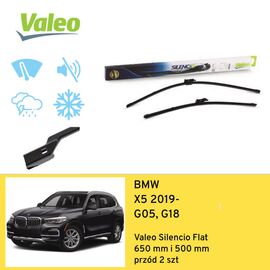 Wycieraczki przód do BMW X5 G05, G18 (2019-) Valeo Silencio Flat 