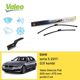 Wycieraczki przód do BMW seria 5 G31 kombi (2017-) Valeo Silencio Flat 