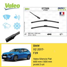 Wycieraczki przód do BMW X2 F39 (2017-) Valeo Silencio Flat 