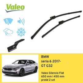 Wycieraczki przód do BMW seria 6 GT G32 (2017-) Valeo Silencio Flat 
